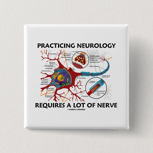 Praktische neurologie vereist veel zenuwen vierkante button 5,1 cm (Voorkant)