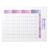 Praktische Paarse en Roze Weekplanner Notitieblok (Voorkant)
