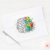 Praktische psychologische ideologie vierkante sticker (Envelop)