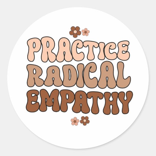 Praktische radicale empathie ronde sticker (Voorkant)