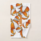 Praktische sportgeschenken sinaasappel witte baske handdoek (Handdoek)