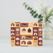 Pralines, chocolade, heerlijk met cacaosmák briefkaart (Staand voorkant)