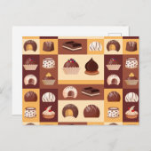 Pralines, chocolade, heerlijk met cacaosmák briefkaart (Voorkant / Achterkant)