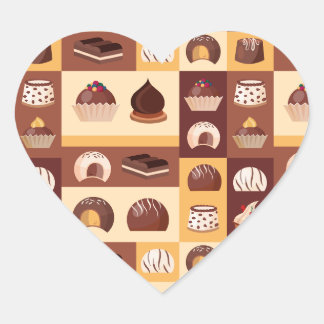 Pralines, chocolade, heerlijk met een cacaosmaak hart sticker