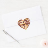 Pralines, chocolade, heerlijk met een cacaosmaak hart sticker (Envelop)