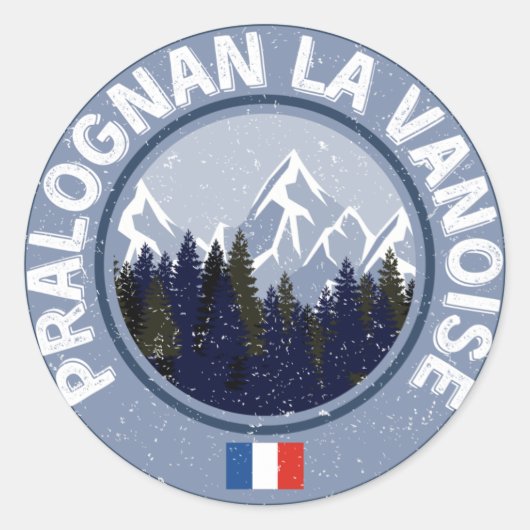 Pralognan La Vanoise Ski Station Ronde Sticker (Voorkant)