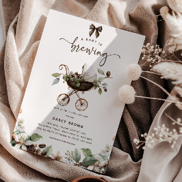 Pram 'Baby is Brewing' Coffee Baby Shower Kaart