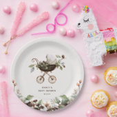 Pram 'Baby is Brewing' Coffee Baby Shower Papieren Bordje (Feest)