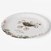 Pram 'Baby is Brewing' Coffee Baby Shower Papieren Bordje (Gekanteld)