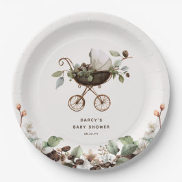 Pram 'Baby is Brewing' Koffie Baby Shower Papieren Bordje
