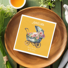 Pram Baby shower gepersonaliseerd Servet