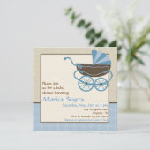 Pram Baby shower Invitation Kaart (Staand voorkant)