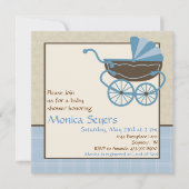 Pram Baby shower Invitation Kaart (Voorkant)