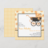 Pram Baby shower Invitation Kaart (Voorkant / Achterkant)