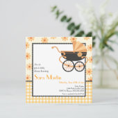 Pram Baby shower Invitation Kaart (Staand voorkant)