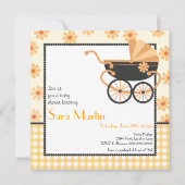 Pram Baby shower Invitation Kaart (Voorkant)
