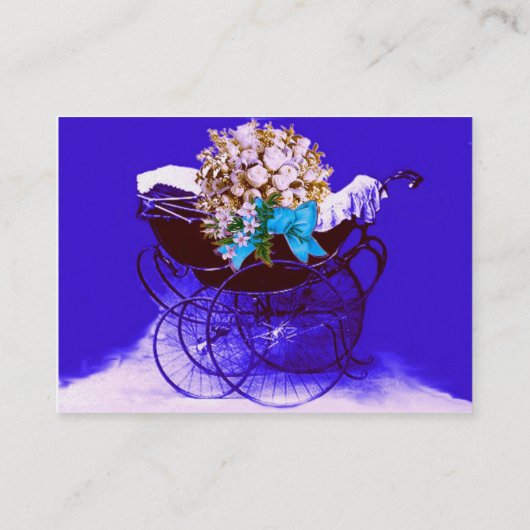PRAM MET BABY SHOWER VAN STROOMSTROMEN, parelpapi Visitekaartje (Achterkant)