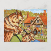 Pram Ride by Louis Wain Feestdagenkaart (Voorkant)