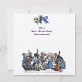  PRAM-STROMEN BLAUWE BABY SHOWER MONOGRAM KAART (Achterkant)