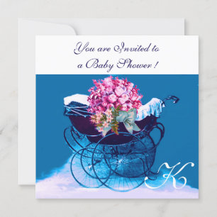 PRAM-STROMEN BLAUWE BLAUWE BLAUW WINKELMONOGRAM KAART