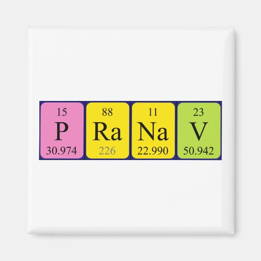 Pranav periodieke tabelnaam magneet (Voorkant)