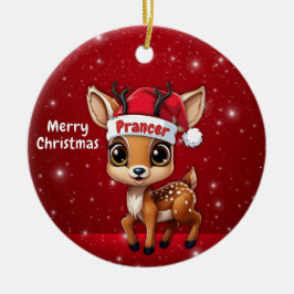 Prancer Baby Deer, Fawn, Doe, Reindeer🦌 🎄 Keramisch Ornament