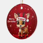 Prancer Baby Deer, Fawn, Doe, Reindeer🦌 🎄 Keramisch Ornament (Links)
