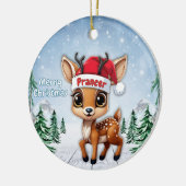 Prancer Baby Deer, Fawn, Doe, Reindeer 🦌🎄 Keramisch Ornament (Links)