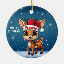 Prancer Baby Deer, Fawn, Doe, Reindeer🦌 🎄 Keramisch Ornament