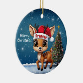 Prancer Baby Deer, Fawn, Doe, Reindeer🦌 🎄 Keramisch Ornament (Rechts)