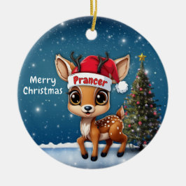Prancer Baby Deer, Fawn, Doe, Reindeer🦌 🎄 Keramisch Ornament