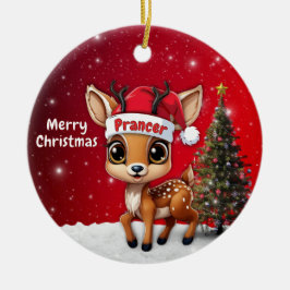 Prancer Baby Deer, Fawn, Doe, Reindeer🦌 🎄 Keramisch Ornament
