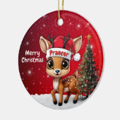 Prancer Baby Deer, Fawn, Doe, Reindeer🦌 🎄 Keramisch Ornament (Links)