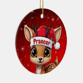 Prancer Baby Deer, Fawn, Doe, Reindeer🦌 🎄 Keramisch Ornament (Rechts)