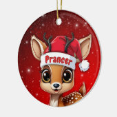 Prancer Baby Deer, Fawn, Doe, Reindeer🦌 🎄 Keramisch Ornament (Links)
