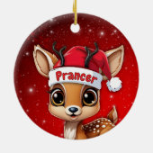 Prancer Baby Deer, Fawn, Doe, Reindeer🦌 🎄 Keramisch Ornament (Achterkant)