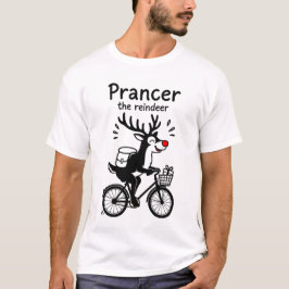 Prancer Het Rendier Fietst T-shirt
