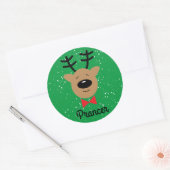 Prancer Reindeer Classic Round Sticker (Envelop)