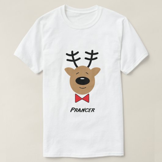 Prancer Reindeer T-shirt (Design voorkant)