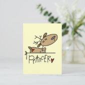 Prancer Reindeer Tshirts en Gifts Briefkaart (Staand voorkant)
