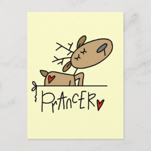 Prancer Reindeer Tshirts en Gifts Briefkaart
