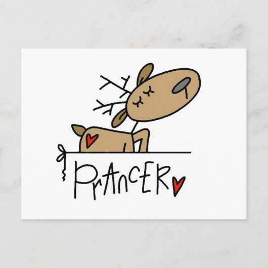 Prancer Reindeer Tshirts en Gifts Briefkaart (Voorkant)