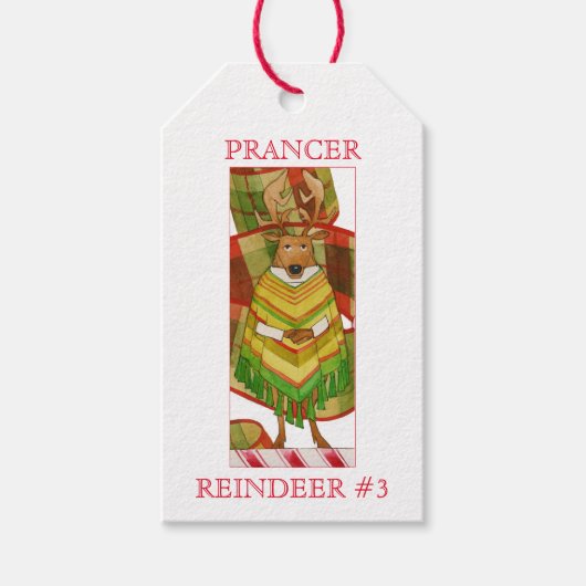 PRANCER RENDIER Gift Labels Cadeaulabel (Voorkant)
