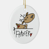 Prancer Rendier Kerst T-shirts en geschenken Keramisch Ornament (Rechts)