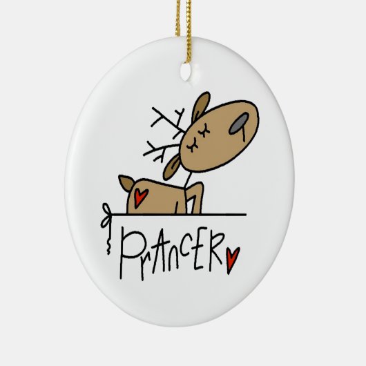 Prancer Rendier Kerst T-shirts en geschenken Keramisch Ornament (Rechts)