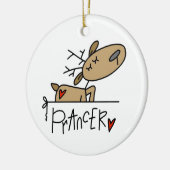 Prancer Rendier Kerst T-shirts en geschenken Keramisch Ornament (Links)