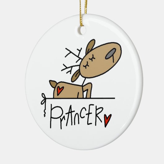 Prancer Rendier Kerst T-shirts en geschenken Keramisch Ornament (Links)