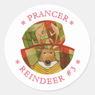 PRANCER RENDIER Kleine ronde Stickers