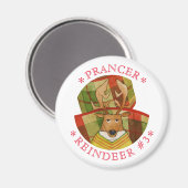 PRANCER RENDIER ronde magneet (Voorkant / Achterkant)