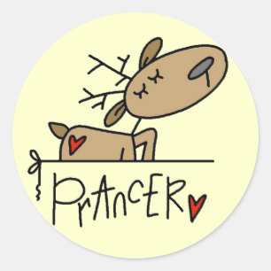 Prancer Rendier Tshirts en geschenken Ronde Sticker